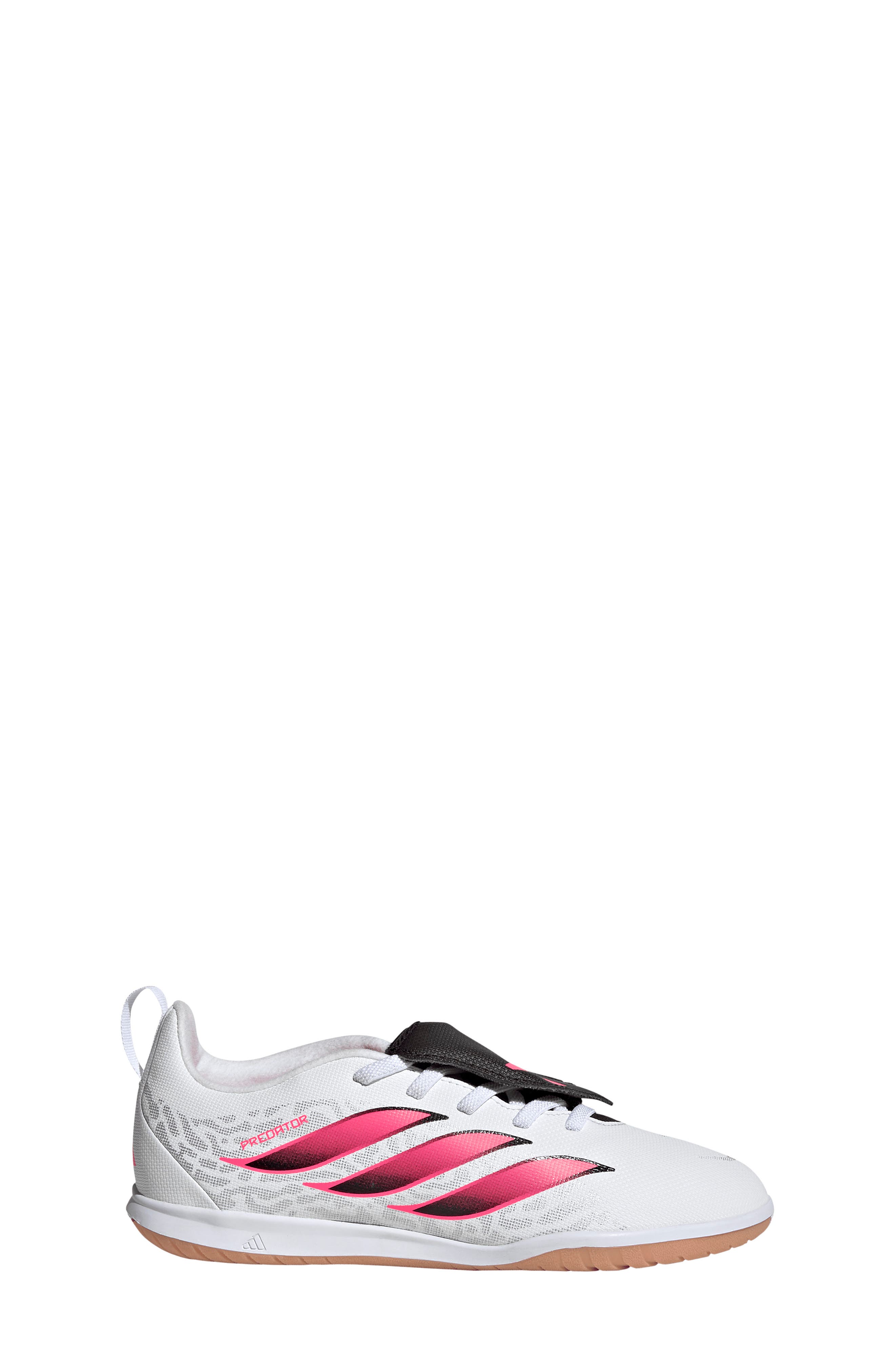 Kids' Predator Club Foldover Tongue Indoor Soccer Shoe, Alternate, color, WHITE/ TURBO/ BLACK 2