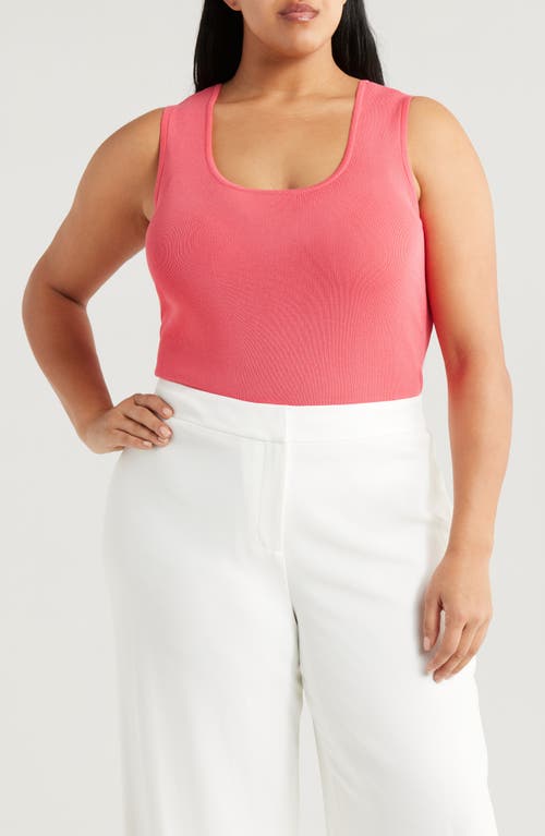 Tahari Asl Plus Size U-neck Tank Top In Sunset
