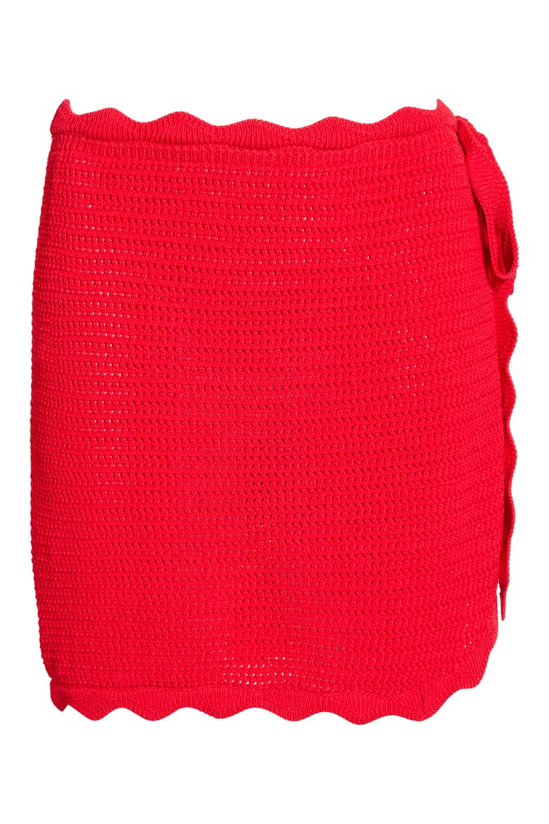 Scalloped Edge Knit Cover-Up Sarong, Alternate, color, SUNSET SIESTA