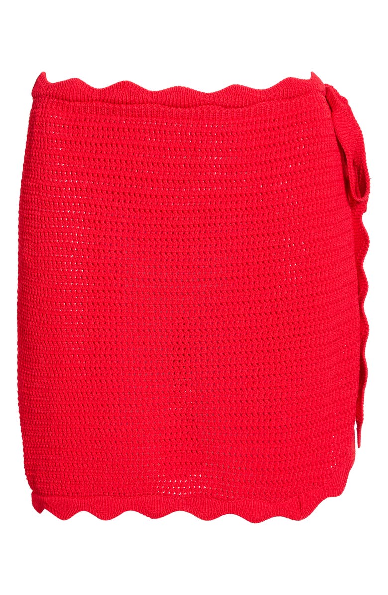 Kulani Kinis Scalloped Edge Knit Cover-Up Sarong, Alternate, color, Sunset Siesta