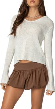 EDIKTED Mai Hooded Relaxed Lightweight Sweater