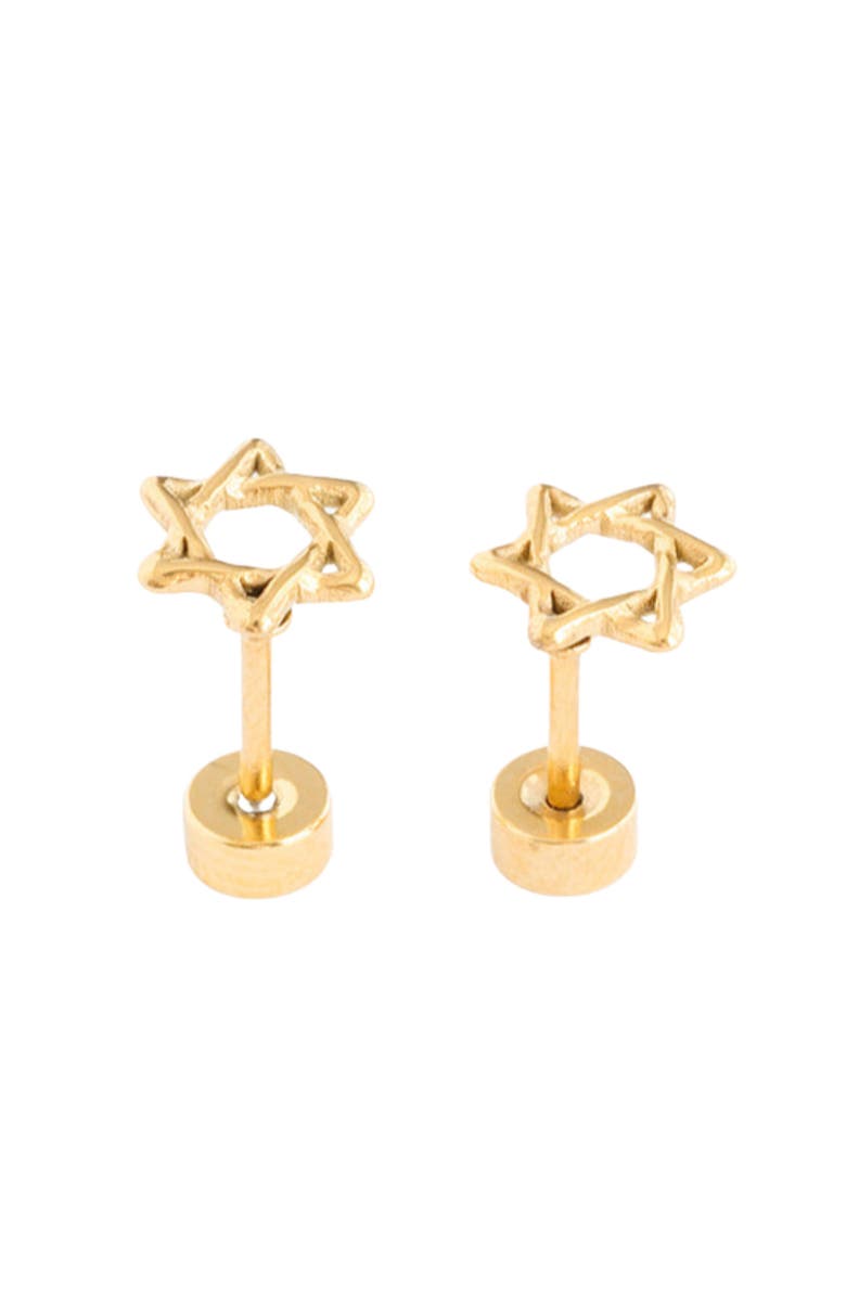 Pip Pop Star of David Stud Earrings, Main, color, Gold