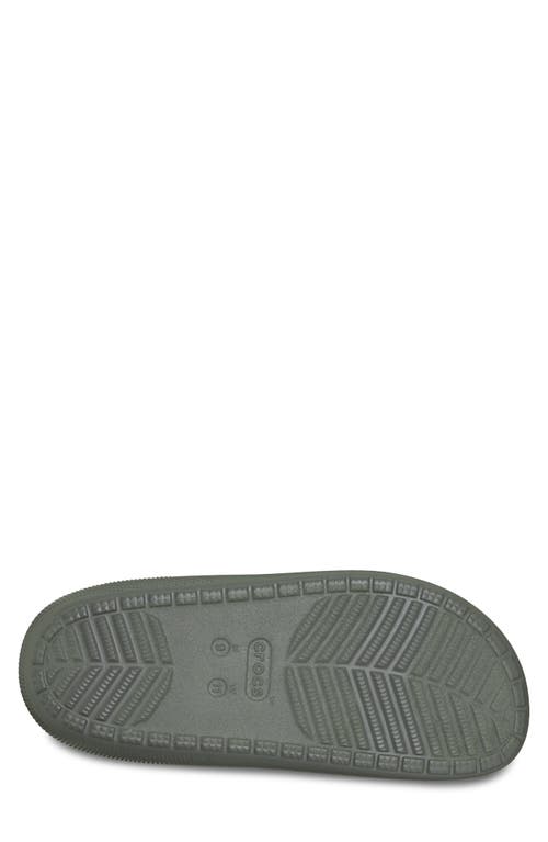 Crocs Classic Vegan Suede Quilted Slip On Shoe In Green
