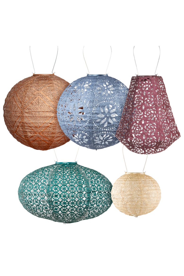 Soji Stella Multi-Shape Solar Lantern 5-pack, Main, color, Multi Color