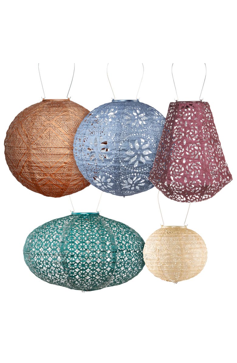 Allsop Home & Garden Soji Stella Multi-Shape Solar Lantern 5-pack, Main, color, Multi Color