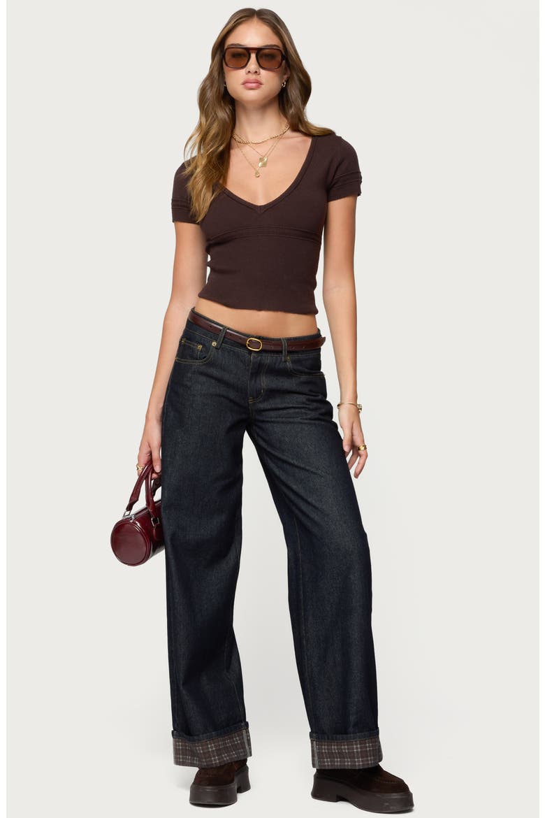 Theresa V-Neck Knit Top, Alternate, color, BROWN