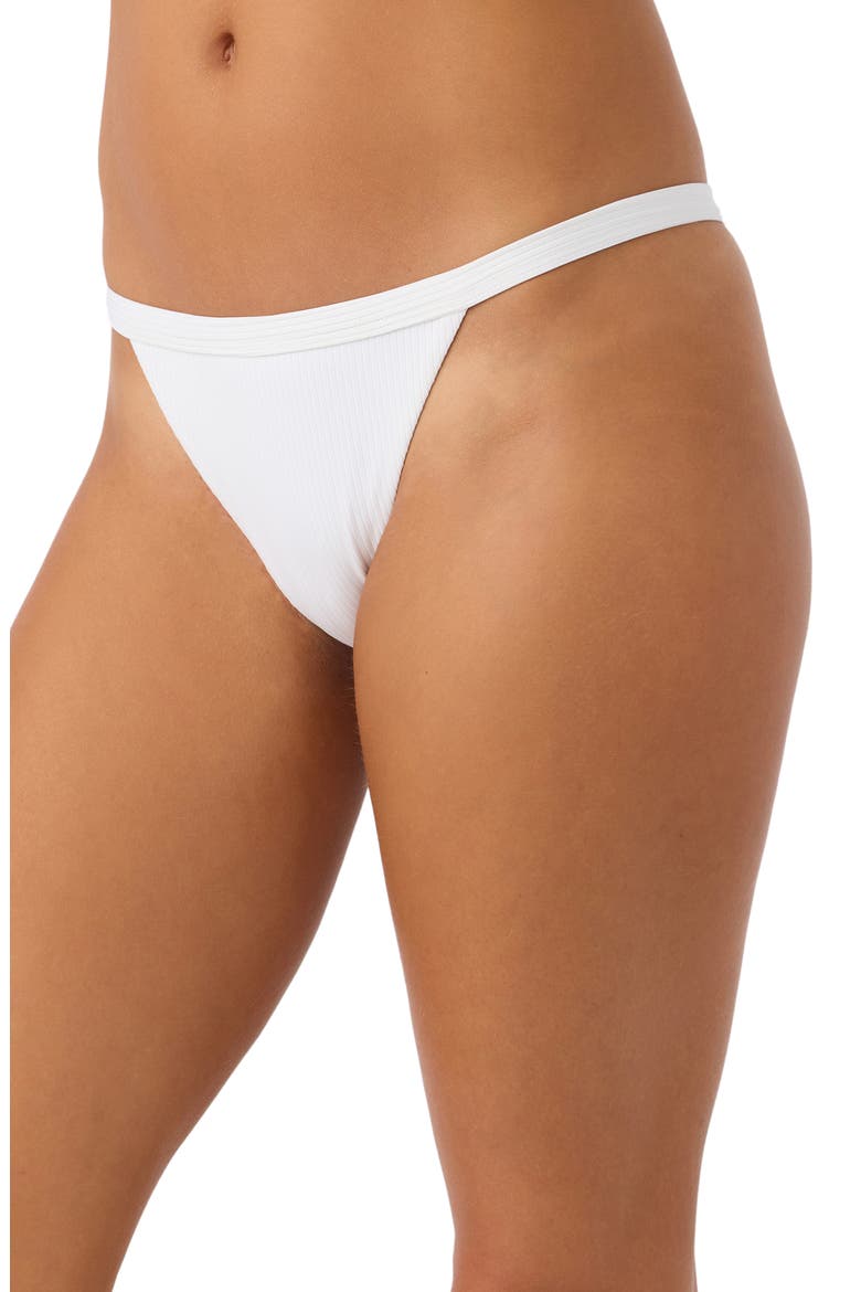 Saltwater Solids Ribbed Queens Bikini Bottoms, Alternate, color, WHITE