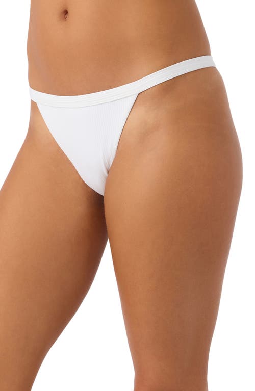 Shop O'neill Saltwater Solids Ribbed Queens Bikini Bottoms In White