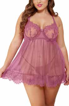 Seven ‘til Midnight Lace Babydoll Chemise & G-String