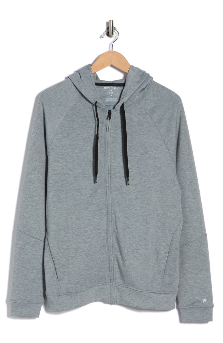 Kenneth Cole Active Stretch Full Zip Hoodie, Alternate, color, Blue Slate Heather