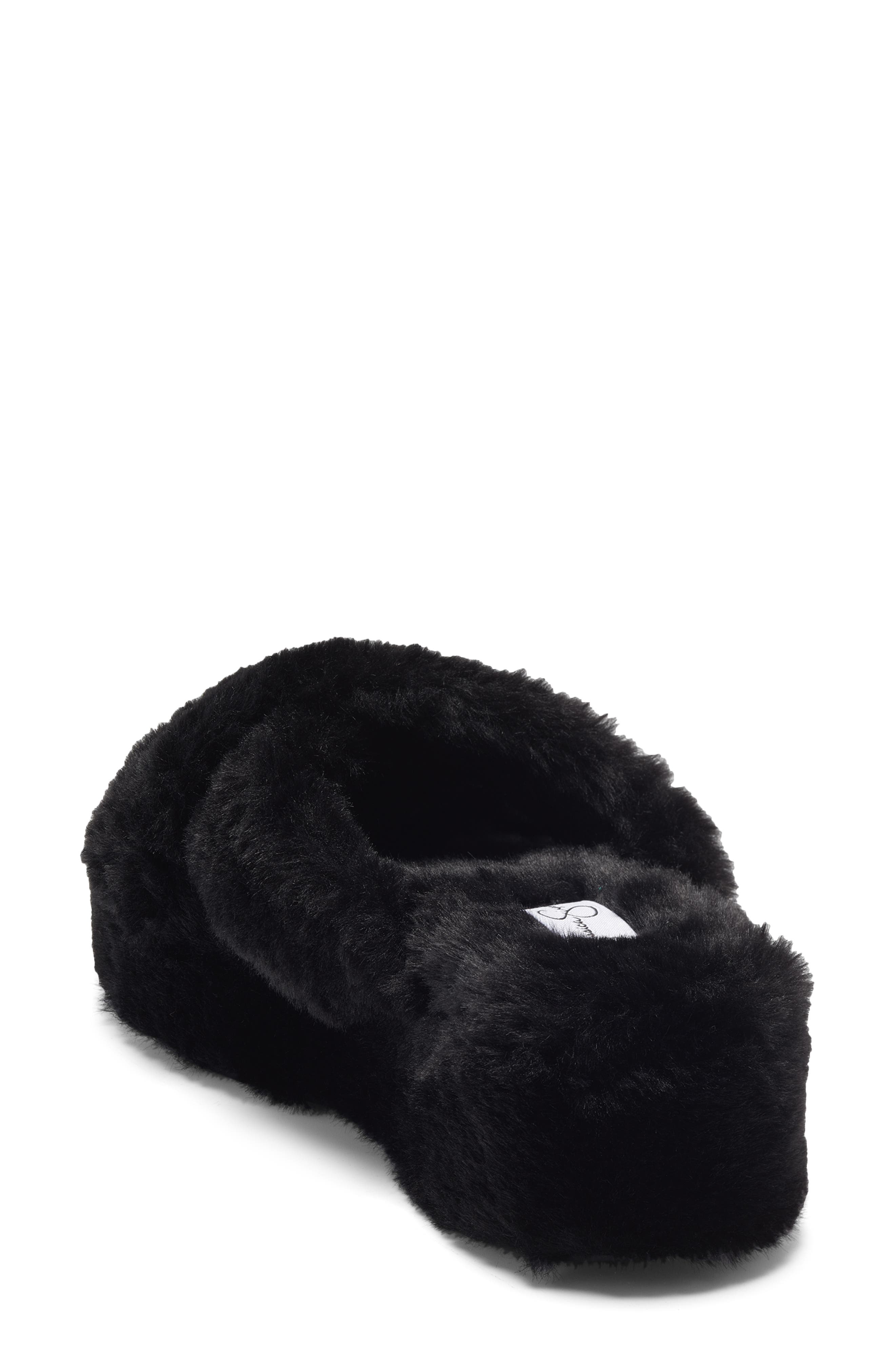 Jessica Simpson Talulla Faux Fur Platform Cozy Slip-On Sandal, Alternate, color, 