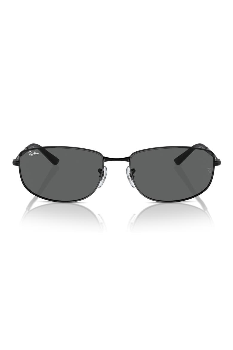 59mm Oval Sunglasses, Main, color, BLACK