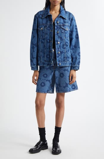 Marimekko Maridenim Murros Unikko Denim Trucker Jacket