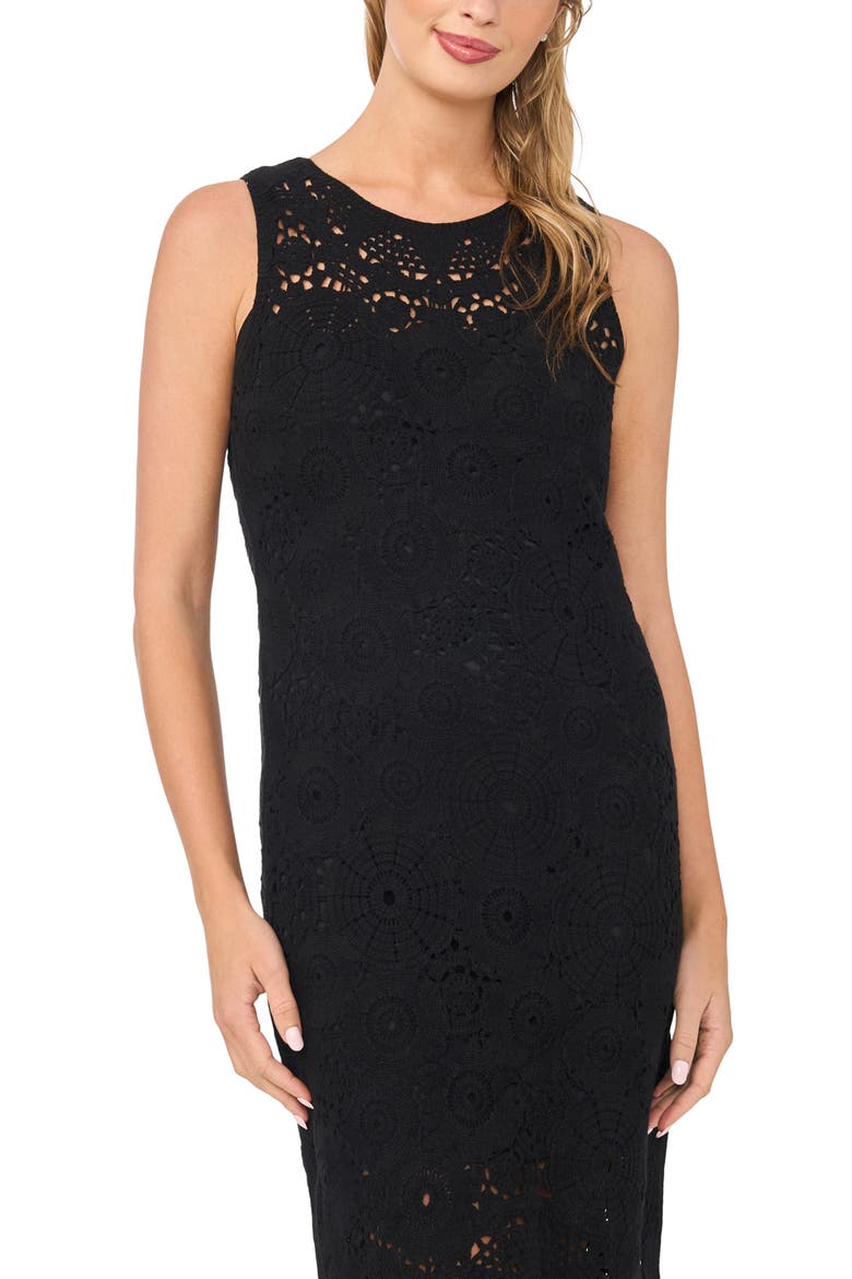 Crochet Sheath Dress, Alternate, color, RICH BLACK