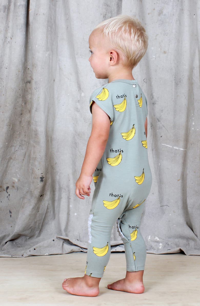 TINY TRIBE That's Bananas Jersey Romper, Alternate, color, 