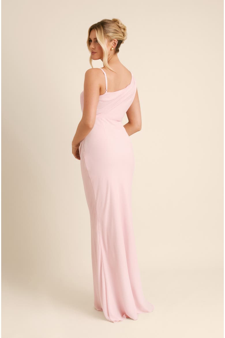 Cowl Front Chiffon Bridesmaid Dress, Alternate, color, Ballet Pink