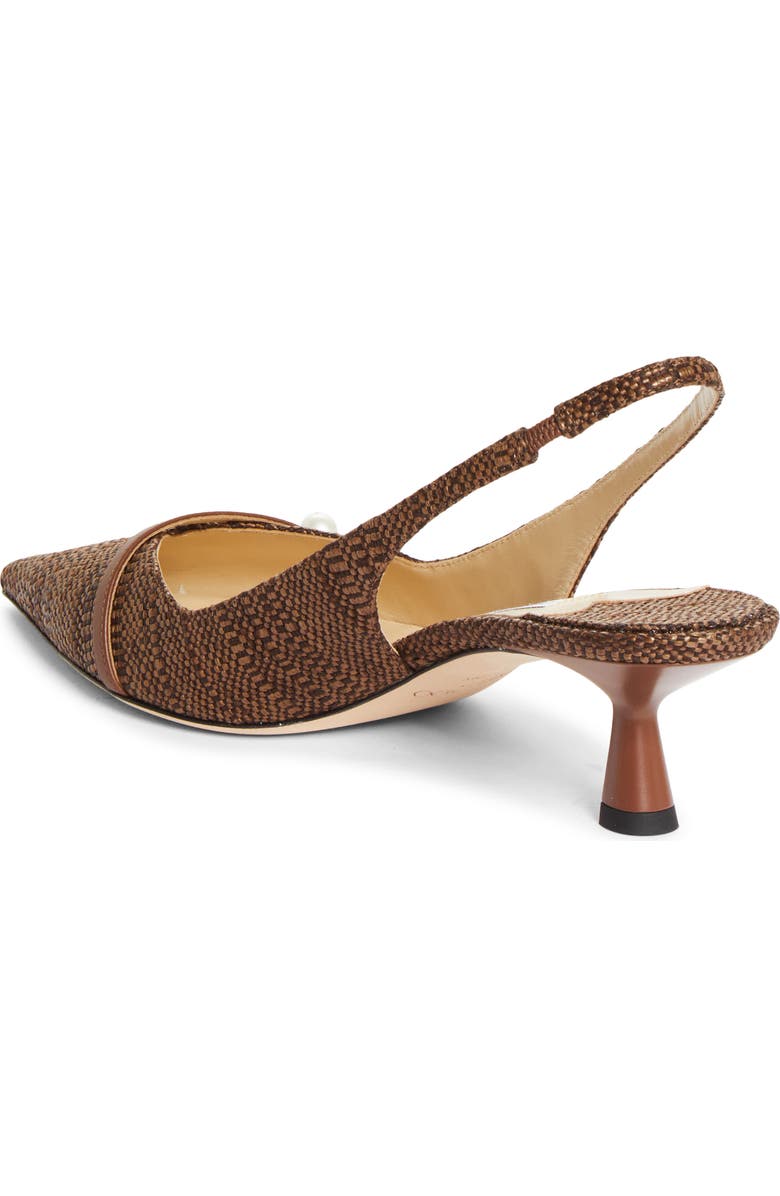 Jimmy Choo Amita Raffia Pointed Toe Slingback Pump, Alternate, color, Tan
