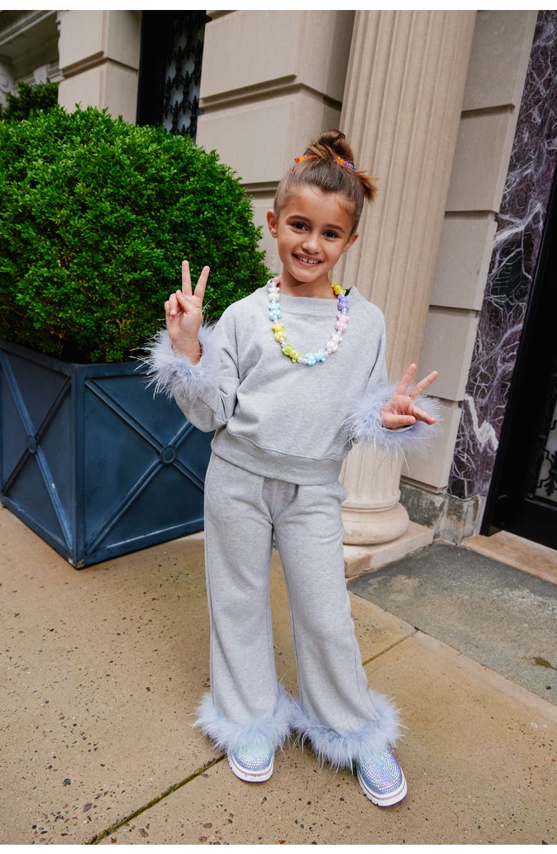 Lola + The Boys Feather Athletic Set, Alternate, color, Grey