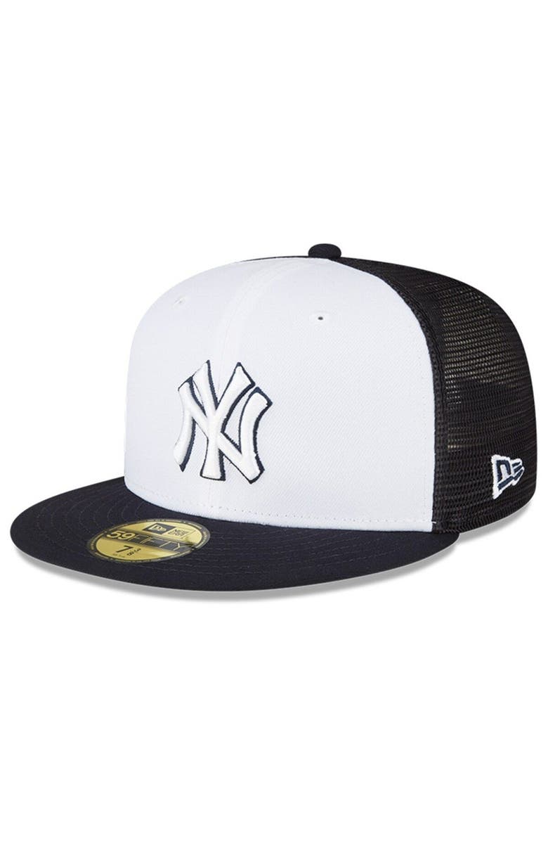 New Era Men's New Era White/Navy New York Yankees 2023 On-Field Batting Practice 59FIFTY Fitted Hat, Main, color, White