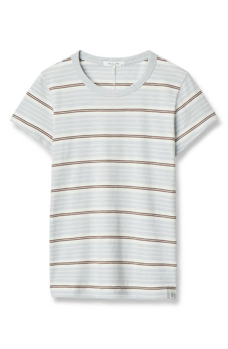 rag & bone The Slub Stripe Cotton T-Shirt, Alternate, color, Light Blue Multi