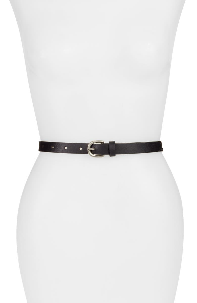 Treasure & Bond Double Whipstitch Leather Belt, Main, color,