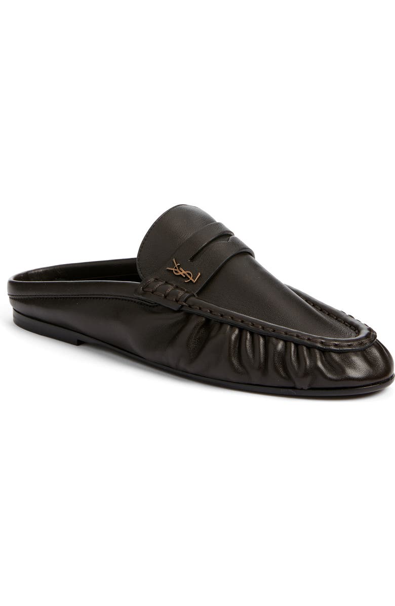 Saint Laurent Loafer Mule, Main, color, Eagle Brown