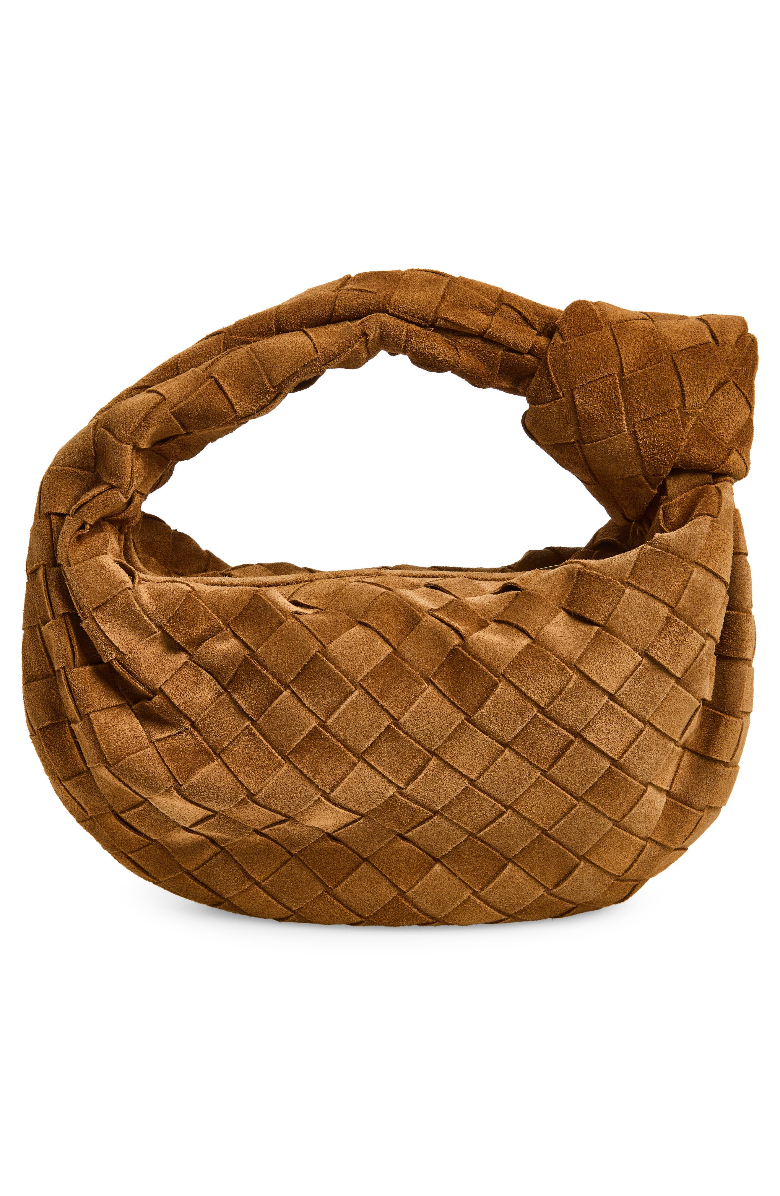 Bottega Veneta Mini Jodie Suede Top Handle Bag, Alternate, color, 2588 Amber-Gold