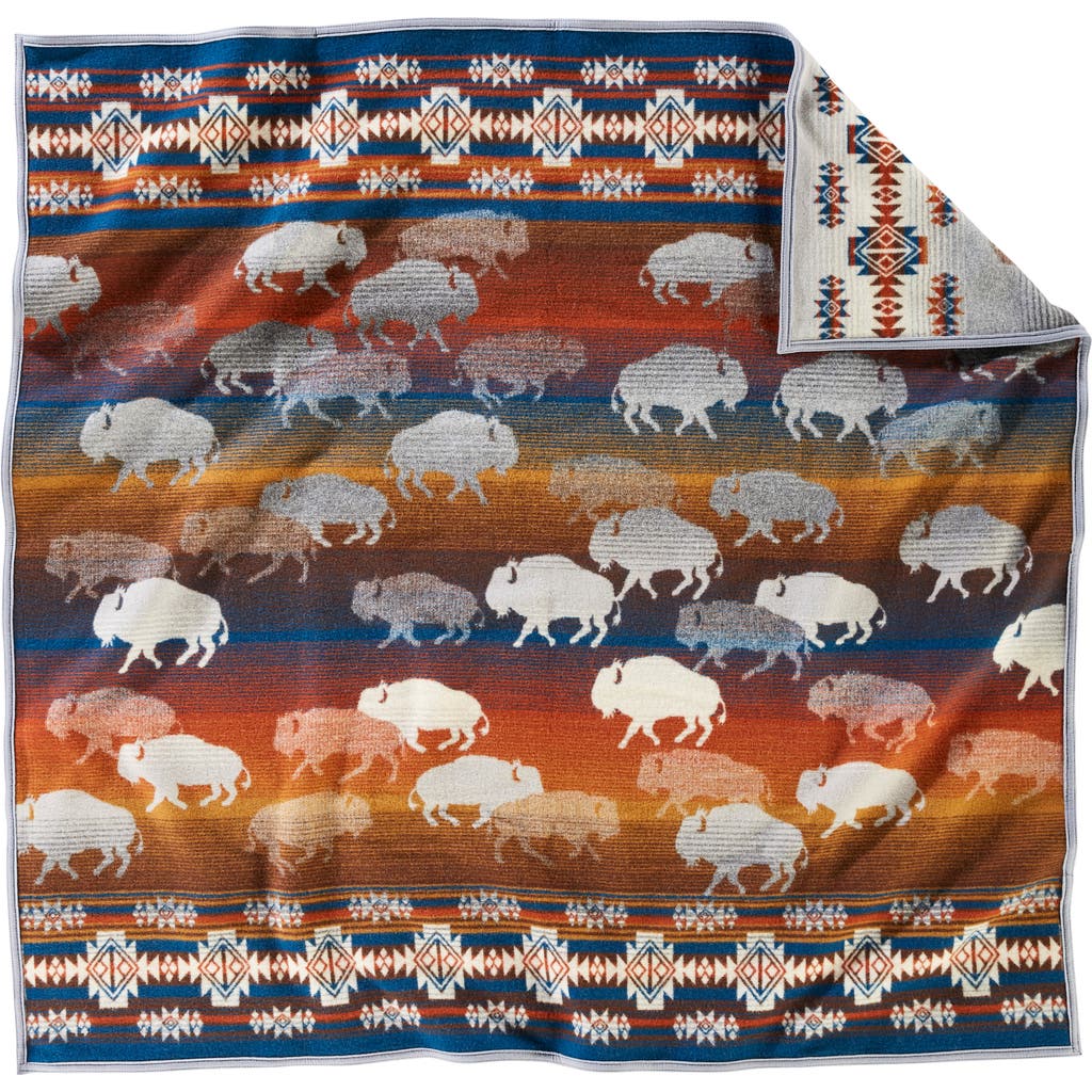Pendleton Prairie Rush Hour Virgin Wool & Cotton Throw In Brown