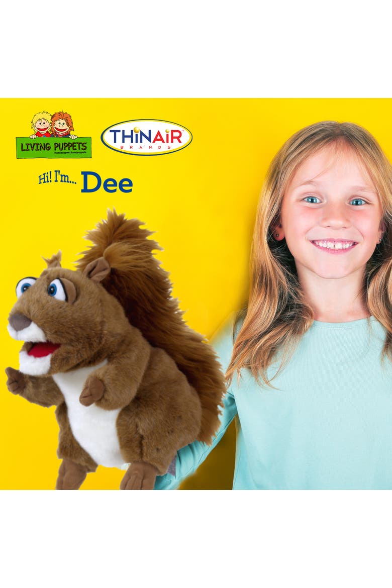 Dee The Brown Squirrel 12 Inch Plush Hand Puppet, Alternate, color, Brown