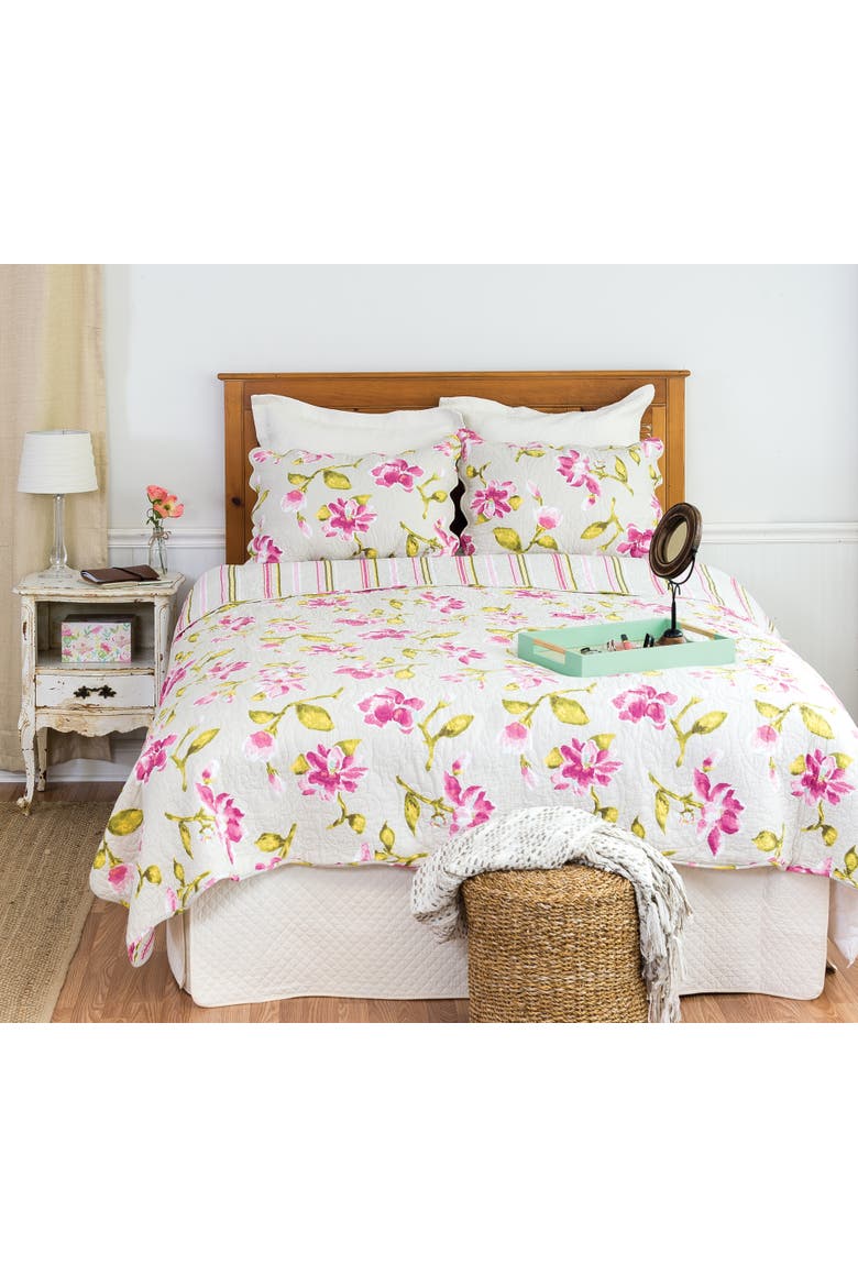 Liliann Cotton Quilt Set  - Reversible and Machine Washable, Alternate, color, Purple