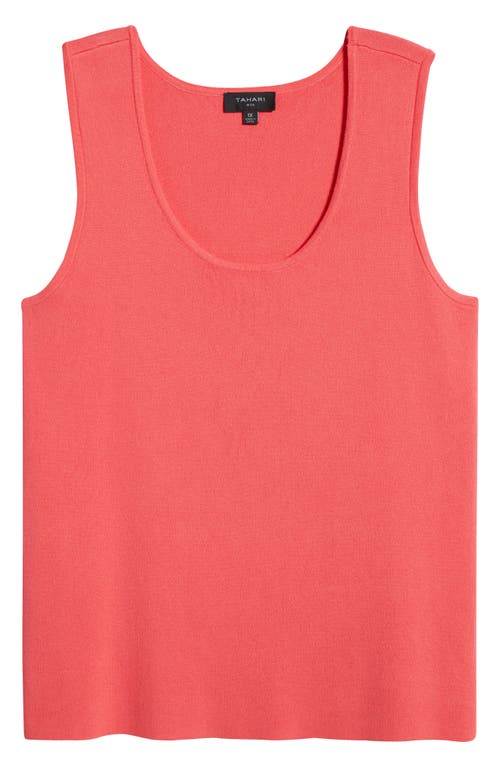 Tahari Asl Plus Size U-neck Tank Top In Sunset