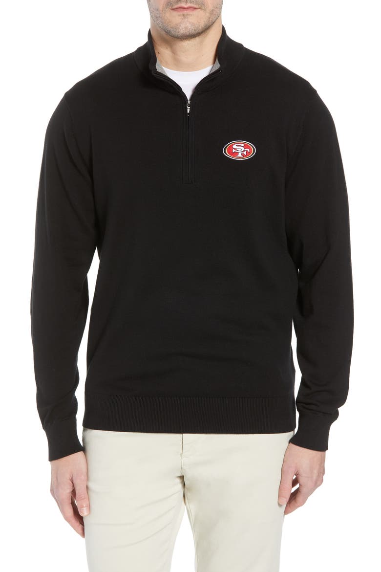 San Francisco 49ers - Lakemont Regular Fit Quarter Zip Sweater, Main, color, BLACK