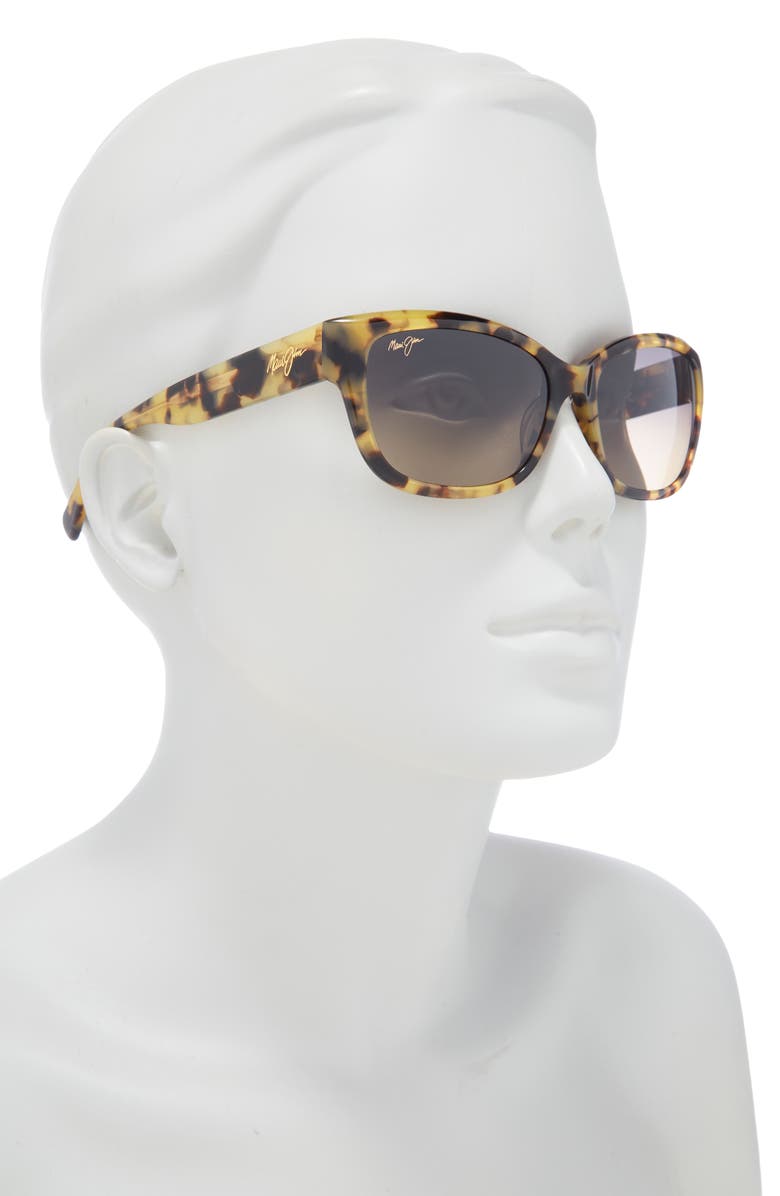 Maui Jim 55mm Polarized Cat Eye Sunglasses, Alternate, color, Tortoise Tortoise Bronze