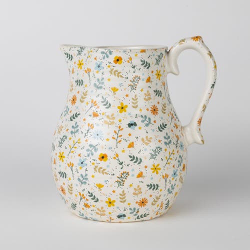 Ten Thousand Villages Tula Floral Ceramic Pitcher In Multi