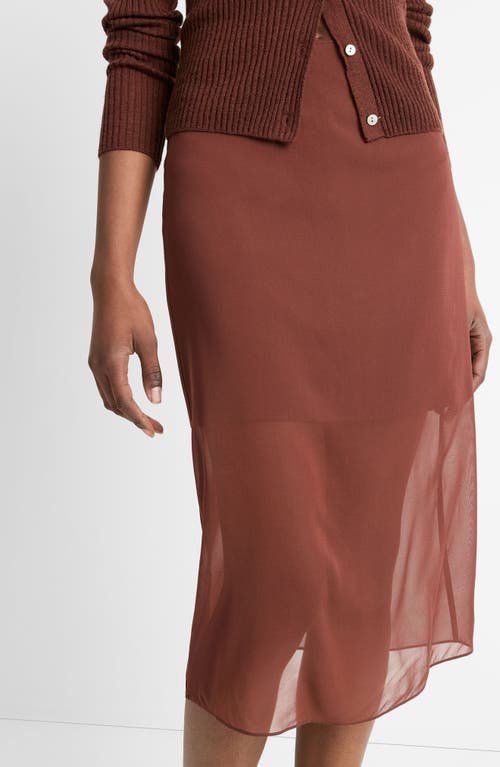 Vince Sheer Slit Pencil Skirt In Deep Rosewood