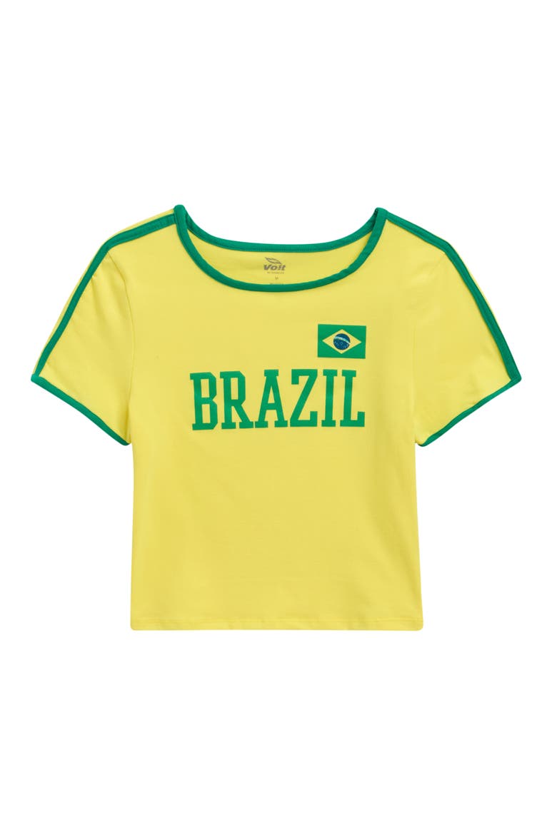 Kids' Crop Graphic T-Shirt, Main, color, YELLOW
