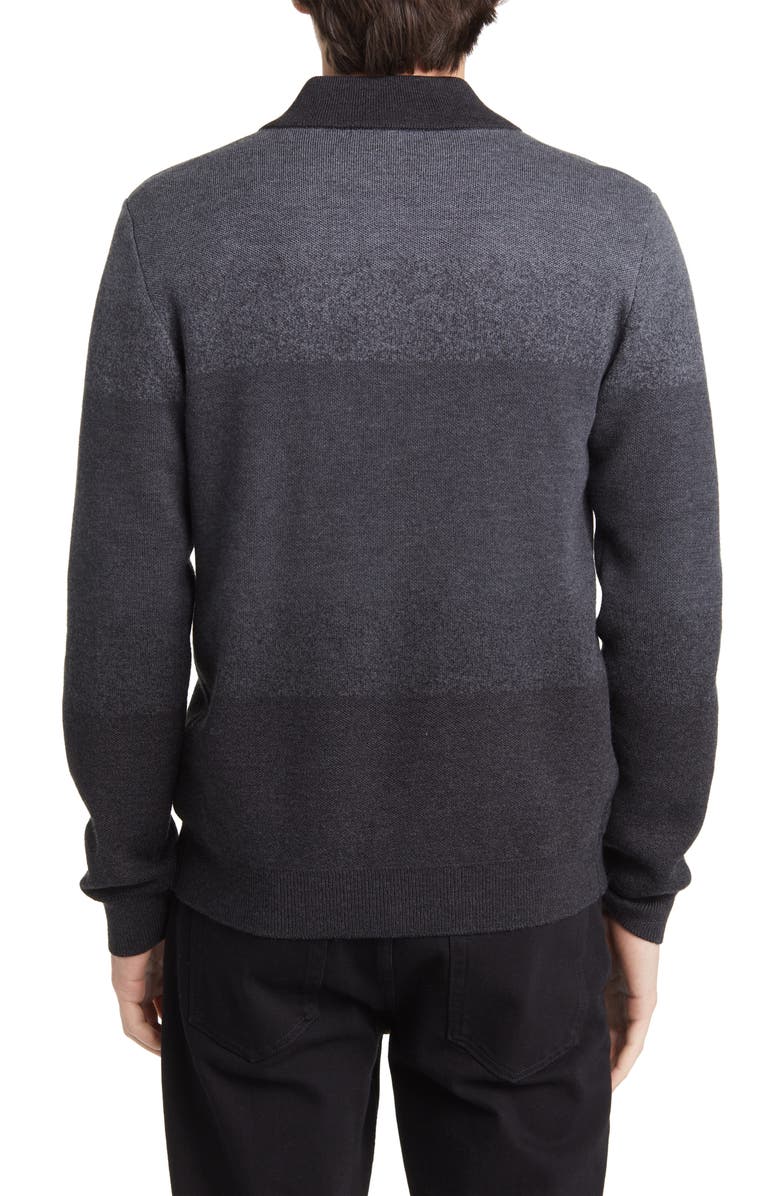 Robert Barakett Crosswoods Ombré Jacquard Merino Wool Zip-Up Sweater Jacket, Alternate, color,