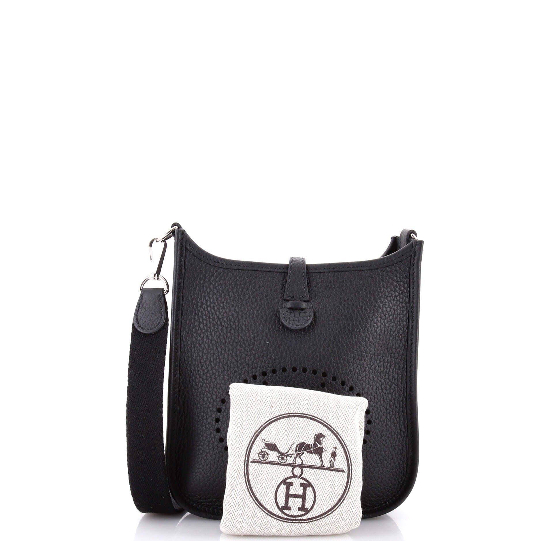 Pre-Owned Hermes Evelyne Bag Gen III Clemence TPM, Alternate, color, Noir