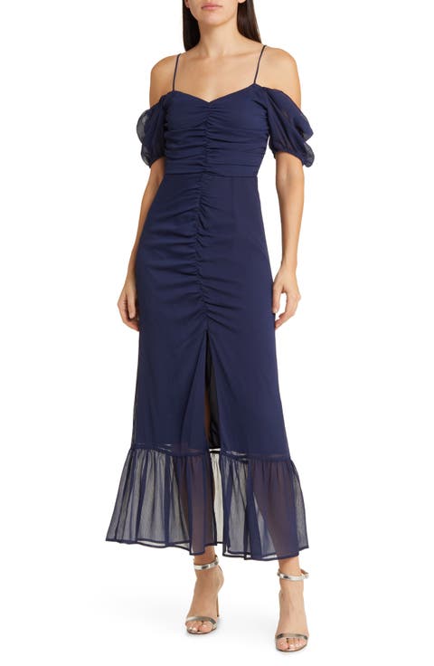 black dress women's Belted Midi Web Collection: Back In Stock Sexy Navy Blue Sequin Colour:Tan Brown