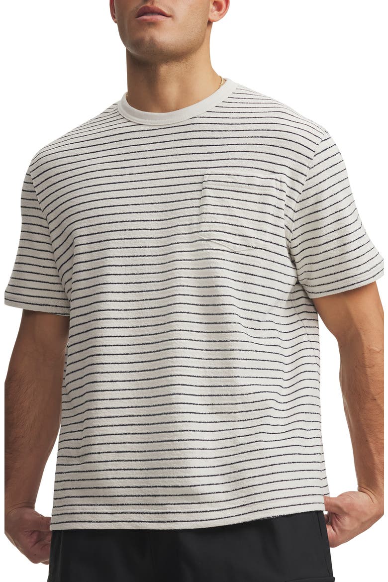 Icon Stripe Relaxed Fit Cotton Blend Terry T-Shirt, Main, color, SUMMIT WHITE