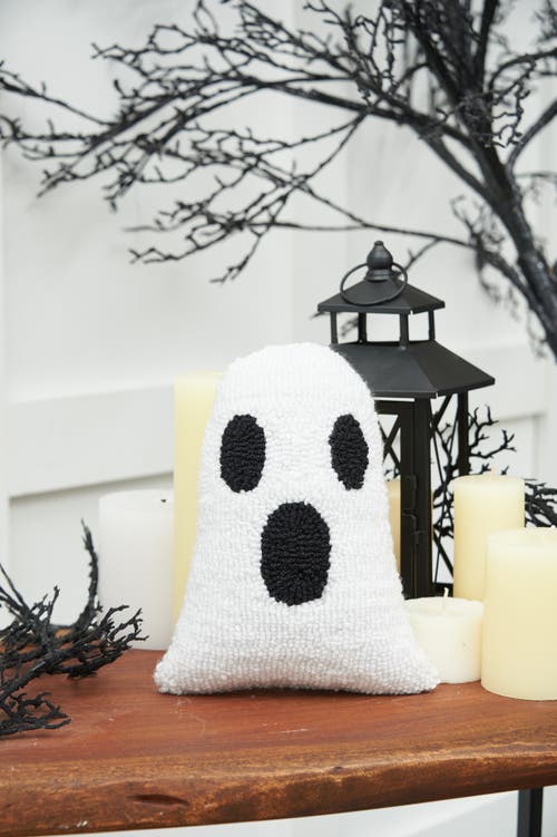 C & F Home C&f Home Ghost Shaped Halloween Hooked Small/petite Accent Pillow, 8" X 10" In White
