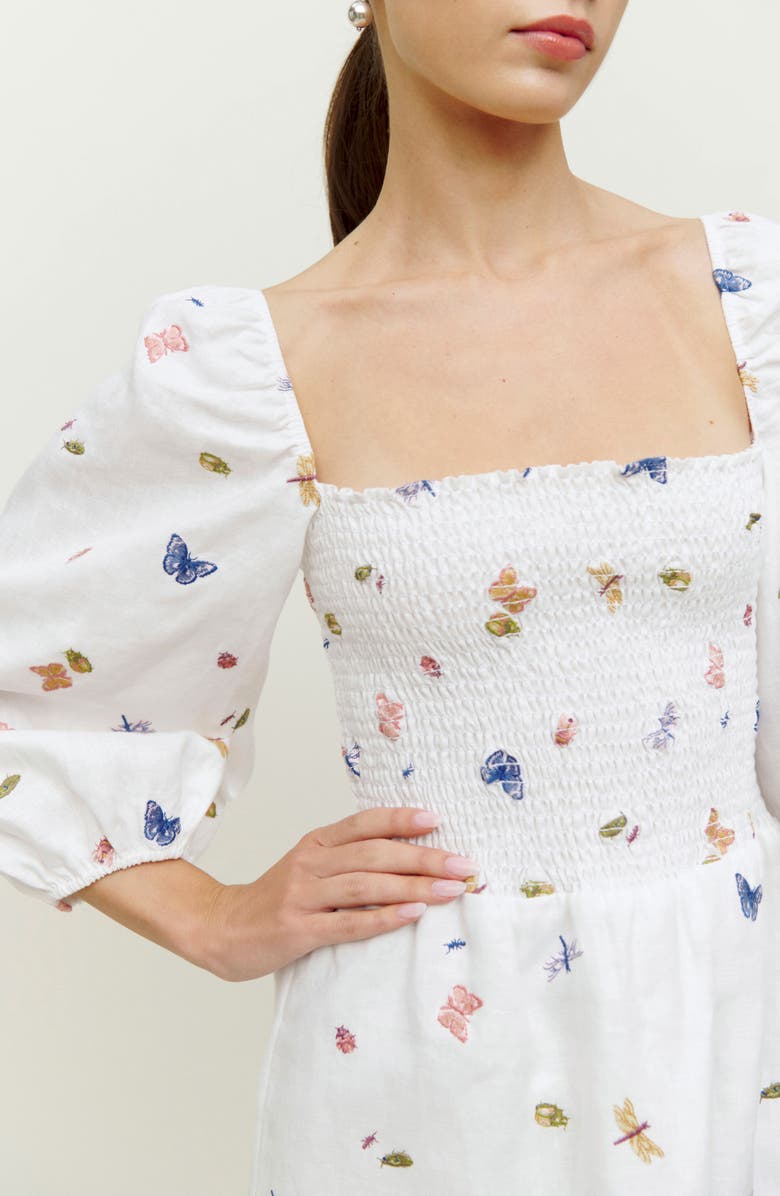 Reformation Greyson Long Sleeve Linen Minidress, Alternate, color, 