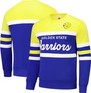 Mitchell & Ness Men's Mitchell & Ness Royal/Gold Golden State Warriors Hardwood Classics Vintage Logo Head Coach Pullover Sweatshirt