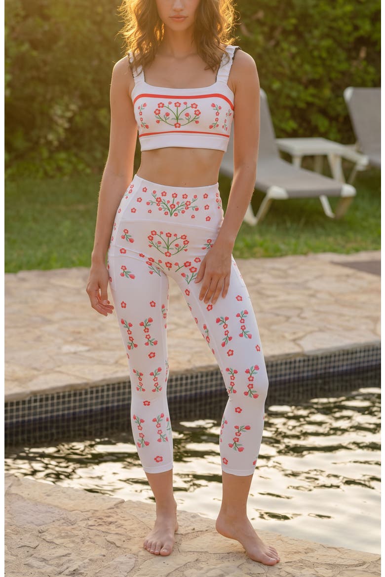 Day Garden High-Waisted 7/8 Leggings, Alternate, color, White