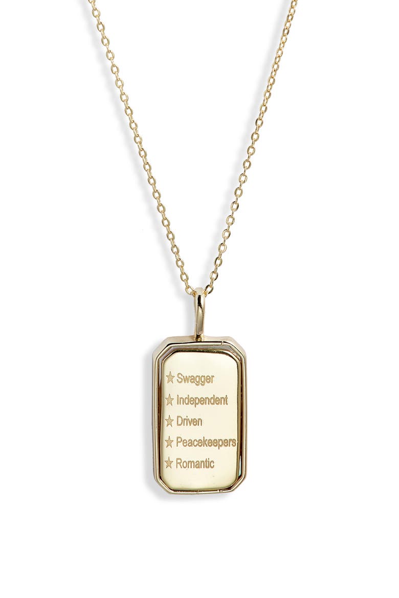 Zodiac Pendant Necklace, Alternate, color, GOLD-LIBRA