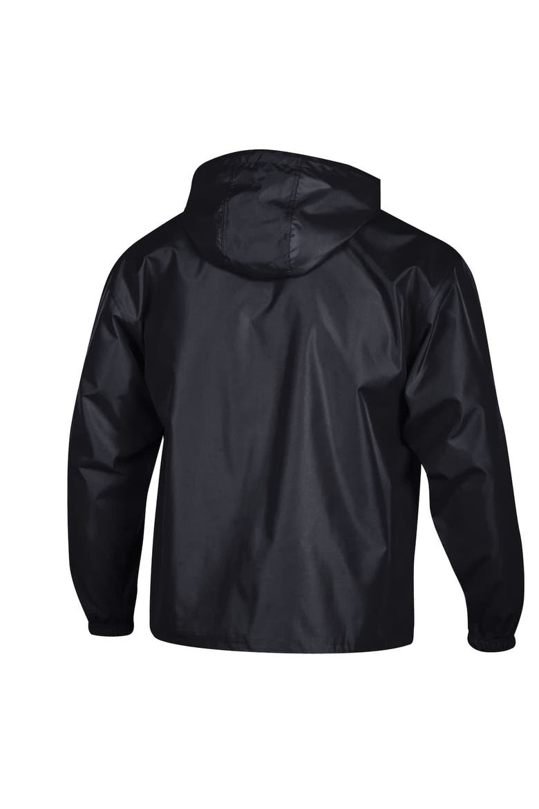 Men's Champion  Black Alabama Crimson Tide Packable Hooded Windbreaker Half-Zip Jacket, Alternate, color, Black