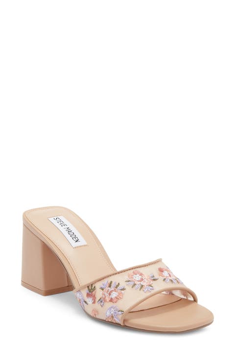 Claudiah Floral Embroidered Slide Sandal (Women)