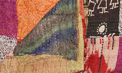 Taj Hotel Kantha Silk Throw Blanket In Multi 10