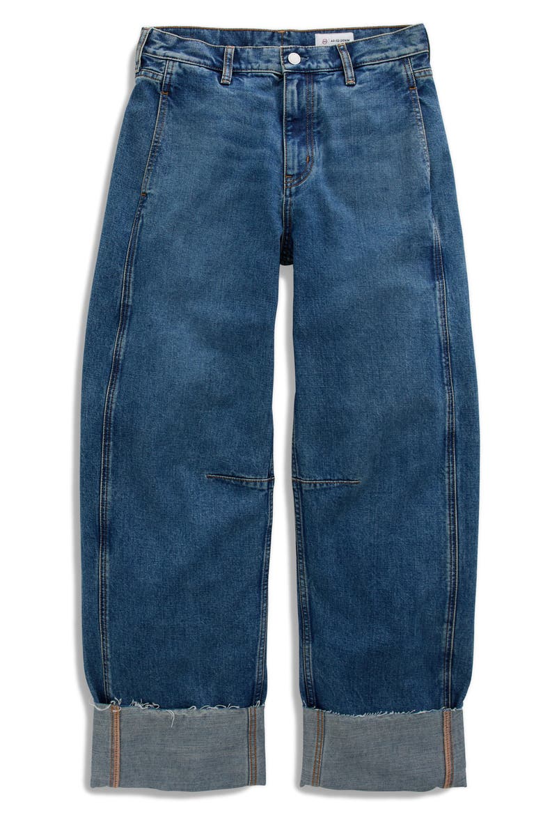 Mercer Cuffed Raw Hem High Waist Barrel Jeans, Alternate, color, 11 YEARS ENRICH