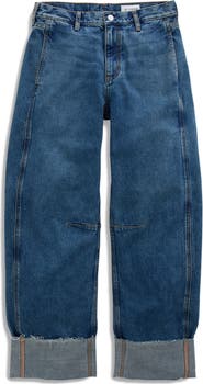 AG Mercer Cuffed Raw Hem High Waist Barrel Jeans